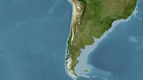 Chile Terület Műholdas Térképen Sztereográfiai Vetítés Nyers Összetétele Raszterrétegek — Stock Fotó
