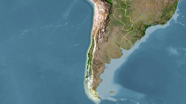 Chile Área Mapa Satélite Projeção Estereográfica Composição Bruta Camadas Raster — Fotografia de Stock