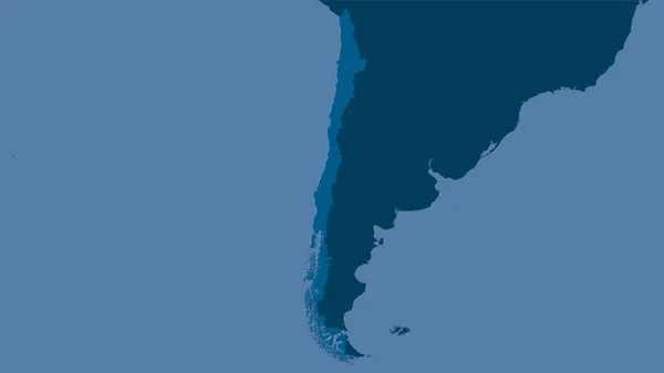 Chile Terület Szilárd Térképen Sztereográfiai Vetítés Nyers Összetétele Raszterrétegek — Stock Fotó