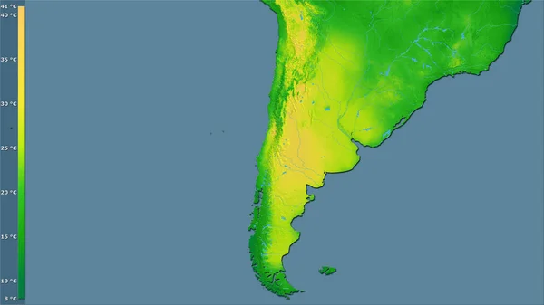 Variación Media Anual Temperatura Dentro Del Área Chile Proyección Estereográfica —  Fotos de Stock
