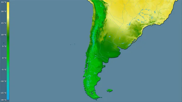 Temperatura Media Del Cuarto Más Frío Dentro Del Área Chile —  Fotos de Stock