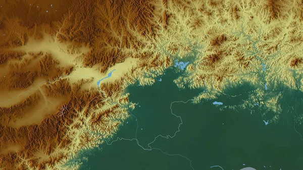 Pékin Municipalité Chine Relief Coloré Avec Lacs Rivières Forme Tracée — Photo