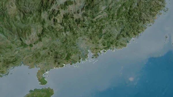 Guangdong Province China Satellite Imagery Shape Outlined Its Country Area — Stock Photo, Image