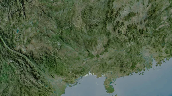 Guangxi Región Autónoma China Imágenes Satélite Forma Delineada Contra Área —  Fotos de Stock