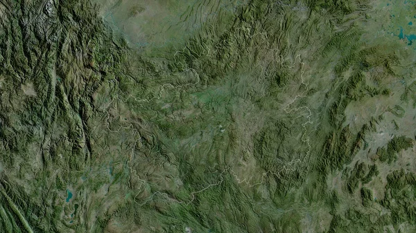 Guizhou, province of China. Satellite imagery. Shape outlined against its country area. 3D rendering