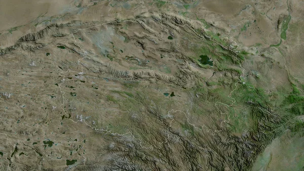 Qinghai Provincie China Satellietbeelden Vorm Geschetst Tegen Zijn Landelijk Gebied — Stockfoto