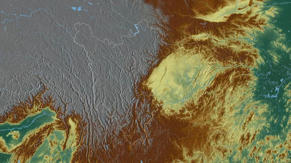 Sichuan Provinsen Kina Färgad Lättnad Med Sjöar Och Floder Form — Stockfoto