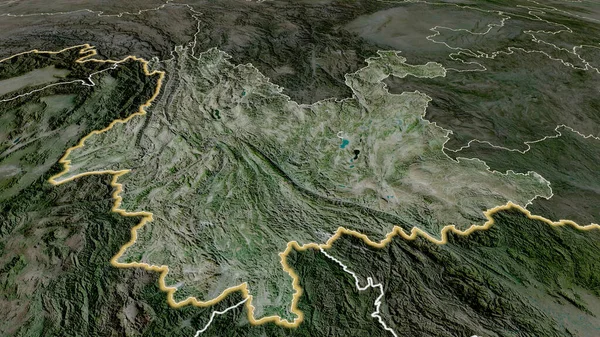 Yunnan Province China Zoomed Highlighted Satellite Imagery Rendering — Stock Photo, Image