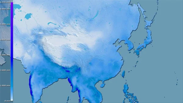 Precipitación Del Cuarto Más Húmedo Dentro Del Área China Proyección — Foto de Stock