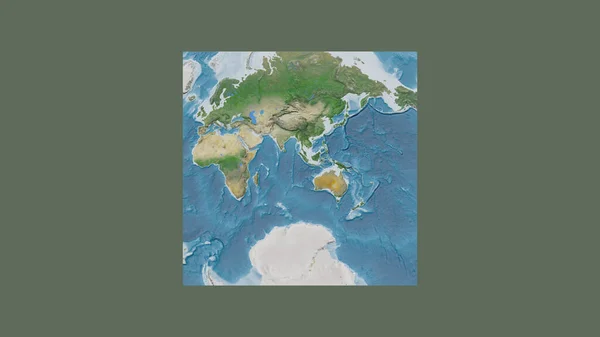 Square Frame Large Scale Map World Oblique Van Der Grinten — Stock Photo, Image