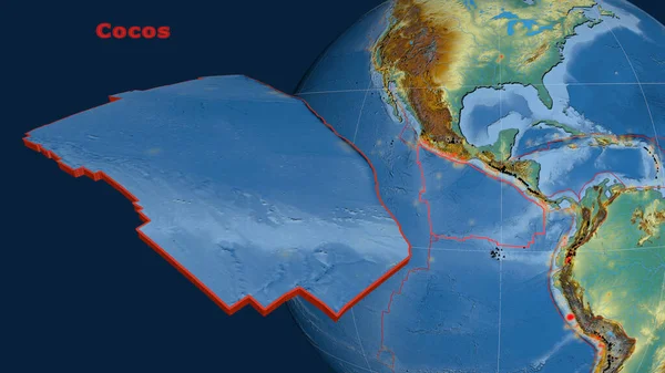 Cocos Tektonische Platte Wurde Gegen Den Globus Beschrieben Extrudiert Und — Stockfoto