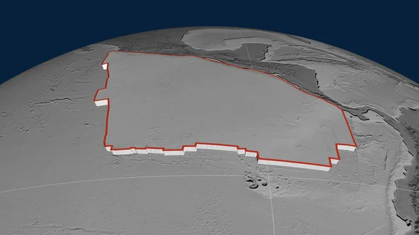 Кокосовая Тектоническая Плита Экструдированная Земном Шаре Grayscale Elevation Map Рендеринг — стоковое фото