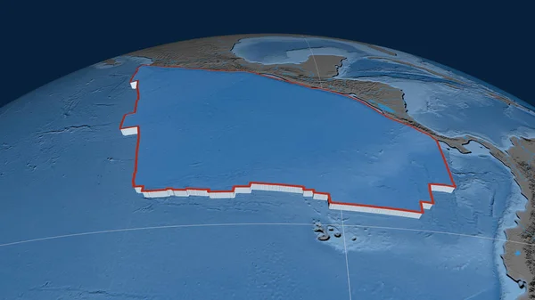 Cocos Tektonik Plakası Dünyaya Yayıldı Topoğrafya Batimetri Renkli Yükseklik Haritası — Stok fotoğraf