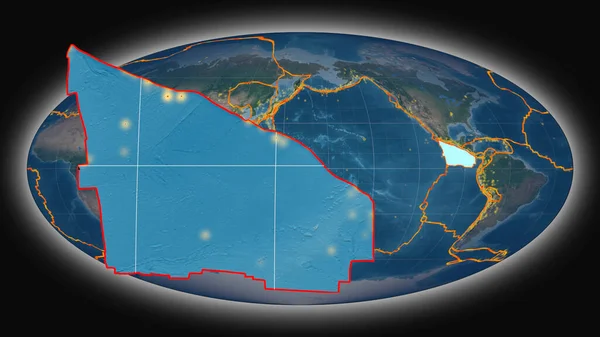 Cocos Tectonic Πλάκα Εξωθημένη Και Παρουσιάζονται Κατά Την Παγκόσμια Δορυφορική — Φωτογραφία Αρχείου