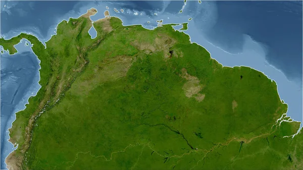 Κολομβία Γκρο Πλαν Προοπτική Της Χώρας Δεν Σκιαγραφεί Δορυφορικές Εικόνες — Φωτογραφία Αρχείου