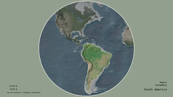 Kolumbijská Oblast Soustředila Kruhu Který Obklopoval Její Kontinent Odumřelém Pozadí — Stock fotografie