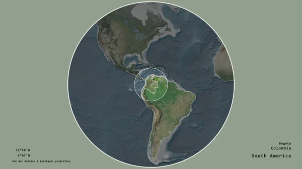 Zone Colombie Marquée Cercle Sur Carte Grande Échelle Continent Isolé — Photo