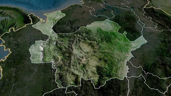 Antioquia Departement Colombia Zoomas Och Markeras Satellitbilder Rendering — Stockfoto