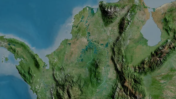 Bolivar Kolombiya Departmanı Uydu Görüntüleri Ülke Alanına Göre Şekillendirilmiş Görüntüleme — Stok fotoğraf