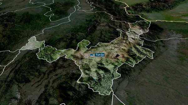 Boyaca Département Colombie Zoomé Mis Évidence Avec Capitale Imagerie Satellite — Photo