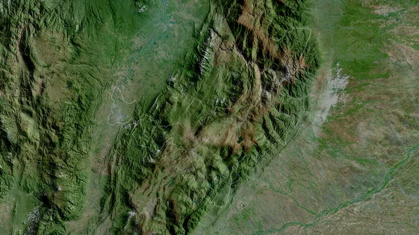 Boyaca 哥伦比亚省 卫星图像 形状与它的国家相对应 3D渲染 — 图库照片