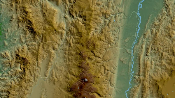 コロンビアのカルダスだ 湖や川と色シェーダーデータ 形状は その国の領域に対して概説 3Dレンダリング — ストック写真