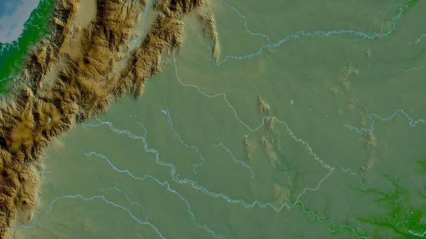Caqueta Intentie Van Colombia Gekleurde Schaduwgegevens Met Meren Rivieren Vorm — Stockfoto