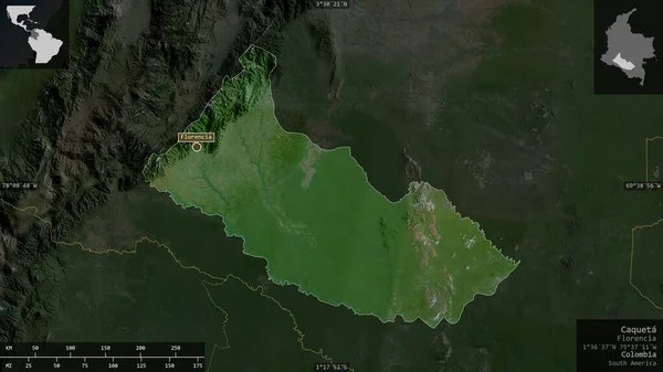 Кацета Інтендантство Колумбії Супутникові Знімки Форма Представлена Проти Своєї Країни — стокове фото