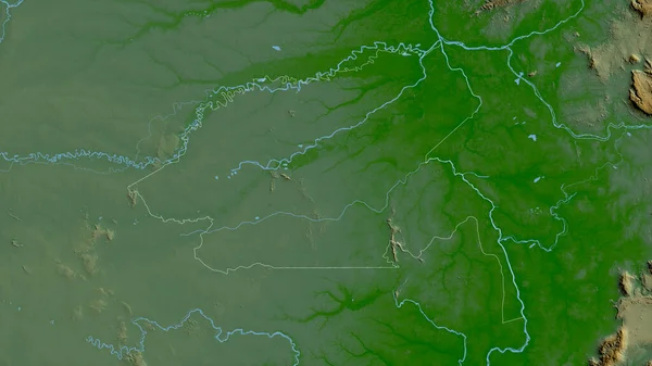 Guainia Commissiary Colombia Colored Shader Data Lakes Rivers Shape Outlined — Stock Photo, Image