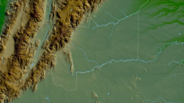 Мета Департамент Колумбии Цветные Шейдерные Данные Озерами Реками Форма Очерченная — стоковое фото