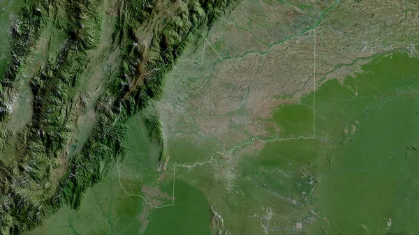 Meta Colombias Departement Satellitbilder Form Som Skisseras Mot Dess Landområde — Stockfoto