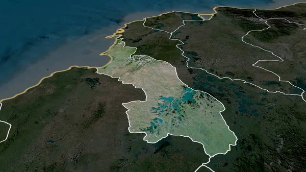 Sucre Departamento Colombia Acercó Destacó Imágenes Satélite Renderizado — Foto de Stock