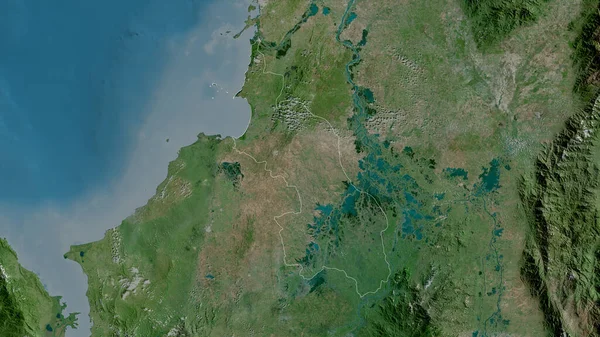 Sucre Departamento Colombia Imágenes Satélite Forma Delineada Contra Área País — Foto de Stock