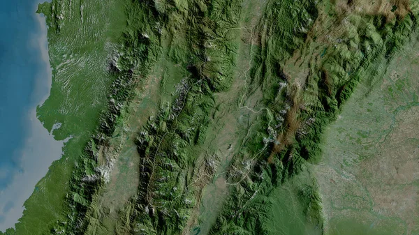 Tolima Departamento Colombia Imágenes Satélite Forma Delineada Contra Área País — Foto de Stock