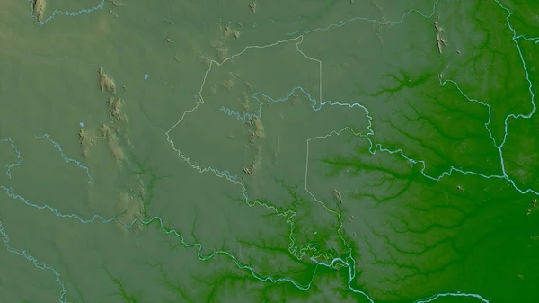 Vaupes Commissiary Colombia Colored Shader Data Lakes Rivers Shape Outlined — Stock Photo, Image