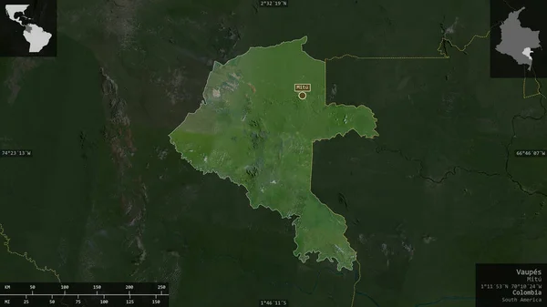 Вопы Комиссар Колумбии Спутниковые Снимки Форма Представленная Территории Страны Информативными — стоковое фото