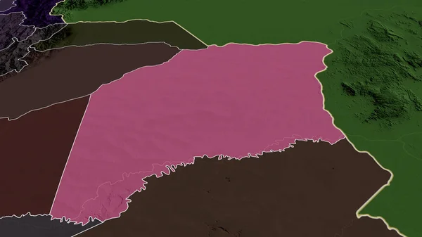 Вичада Уполномоченный Колумбии Увеличен Выделен Цветная Карта Административного Деления Рендеринг — стоковое фото