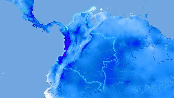 Zone Colombienne Sur Carte Annuelle Des Précipitations Dans Projection Stéréographique — Photo