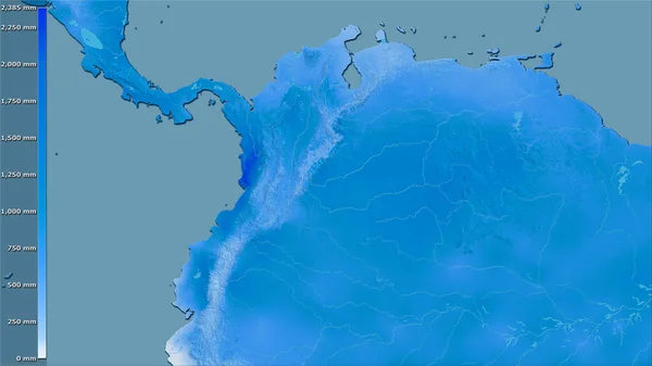 Precipitação Quarto Mais Úmido Dentro Área Colômbia Projeção Estereográfica Com — Fotografia de Stock