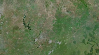 Lacs, Cote d 'Ivoire bölgesi. Uydu görüntüleri. Ülke alanına göre şekillendirilmiş. 3B görüntüleme