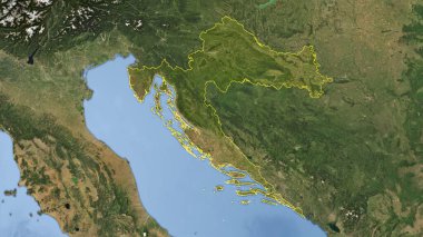 Hırvatistan - Yüksek çözünürlüklü uydu görüntüsü