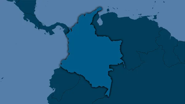 Área Colombia Mapa Sólido Proyección Estereográfica Composición Cruda Capas Trama —  Fotos de Stock