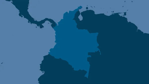 Colombia Area Sulla Mappa Solida Nella Proiezione Stereografica Composizione Grezza — Foto Stock