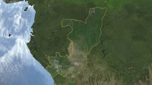 Congo Brazzaville Esbozado Imagen Satelital Alta Resolución — Foto de Stock