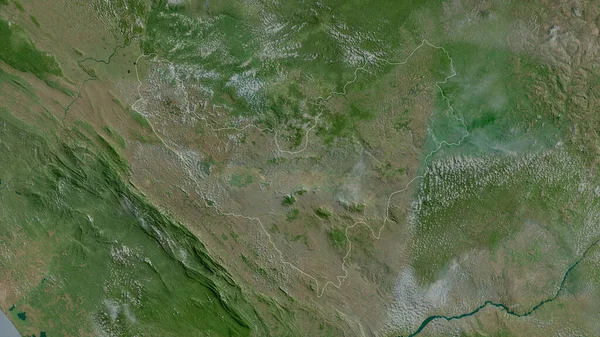 Буэнца Область Республики Конго Спутниковые Снимки Форма Очерченная Против Территории — стоковое фото
