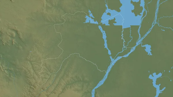 Cuvette Región República Del Congo Datos Sombreado Colores Con Lagos —  Fotos de Stock