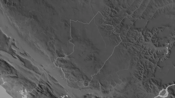 Lekoumou Região República Congo Mapa Tons Cinza Com Lagos Rios — Fotografia de Stock