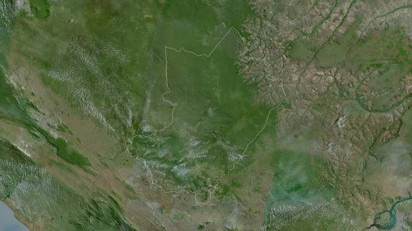 Lekoumou Regionen Kongo Satellitbilder Form Som Skisseras Mot Dess Landområde — Stockfoto