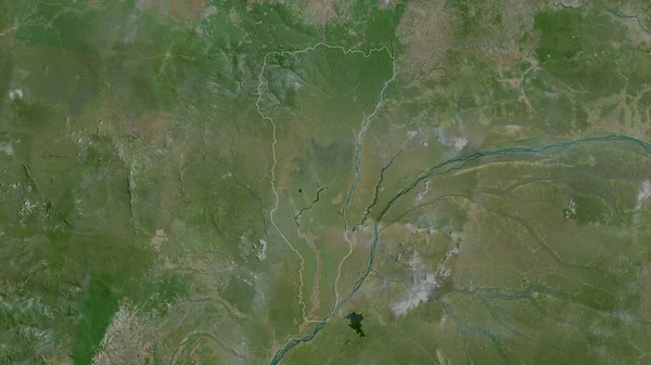 刚果共和国Likouala地区 卫星图像 形状与它的国家相对应 3D渲染 — 图库照片