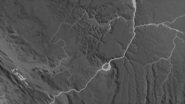 Пул Регіон Республіки Конго Граймасштабна Карта Озерами Річками Фортеця Виступила — стокове фото
